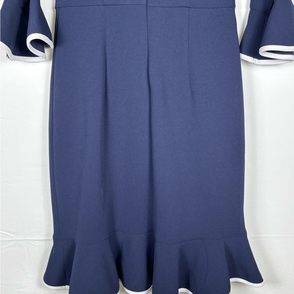 NWOT Nanette Lepore Navy White Ruffle Dress- size 4 - Picture 10 of 12